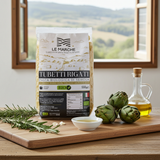 Tubetti rigati biologici ROC da grano coltivato a Fabriano nelle Marche dall'azienda agricola Luca Bianchi